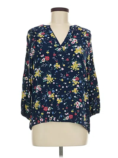 Pre-owned St. John's Bay 3/4 Sleeve Blouse In Blue