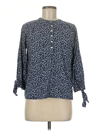 Pre-owned St. John's Bay 3/4 Sleeve Blouse In Blue