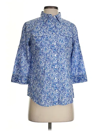Pre-owned St. John's Bay 3/4 Sleeve Blouse In Blue