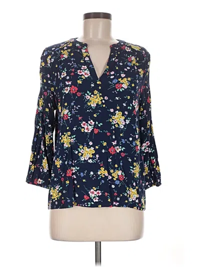 Pre-owned St. John's Bay 3/4 Sleeve Blouse In Blue