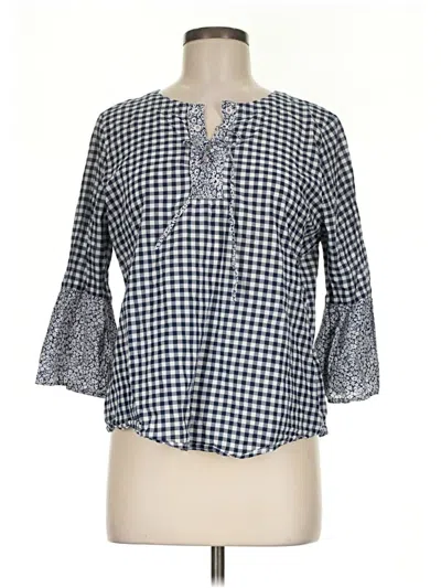Pre-owned St. John's Bay 3/4 Sleeve Blouse In Blue