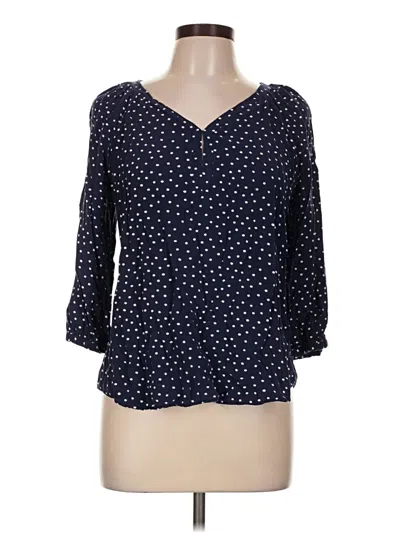 Pre-owned St. John's Bay 3/4 Sleeve Blouse In Blue