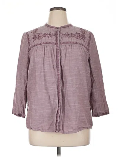 Pre-owned St. John's Bay 3/4 Sleeve Blouse In Burgundy