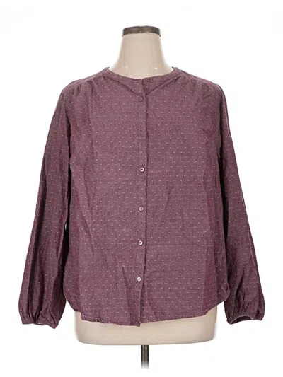 Pre-owned St. John's Bay 3/4 Sleeve Blouse In Burgundy
