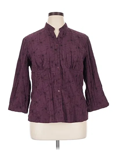 Pre-owned St. John's Bay 3/4 Sleeve Blouse In Burgundy