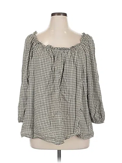 Pre-owned St. John's Bay 3/4 Sleeve Blouse In Gray