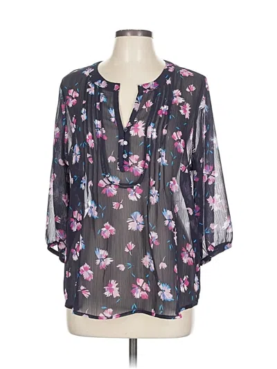 Pre-owned St. John's Bay 3/4 Sleeve Blouse In Gray