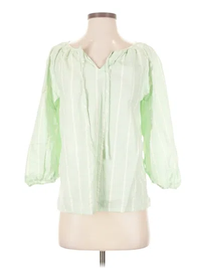 Pre-owned St. John's Bay 3/4 Sleeve Blouse In Green