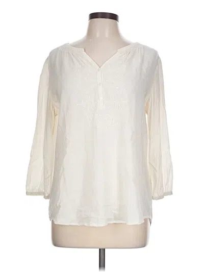 Pre-owned St. John's Bay 3/4 Sleeve Blouse In Ivory