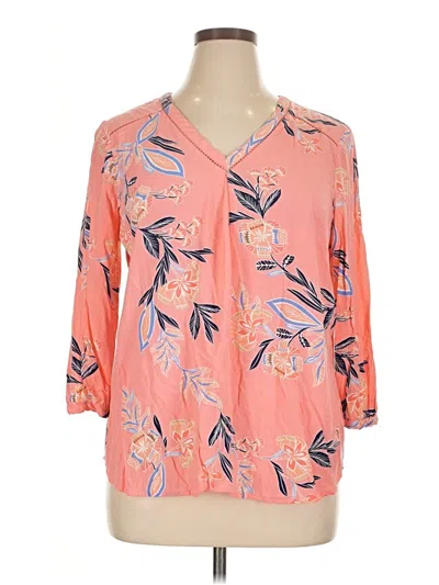 Pre-owned St. John's Bay 3/4 Sleeve Blouse In Orange