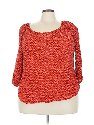 Pre-owned St. John's Bay 3/4 Sleeve Blouse In Orange