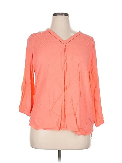Pre-owned St. John's Bay 3/4 Sleeve Blouse In Orange