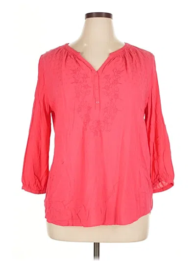 Pre-owned St. John's Bay 3/4 Sleeve Blouse In Pink