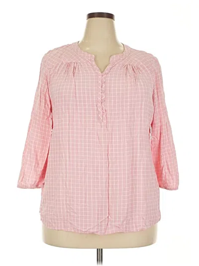 Pre-owned St. John's Bay 3/4 Sleeve Blouse In Pink
