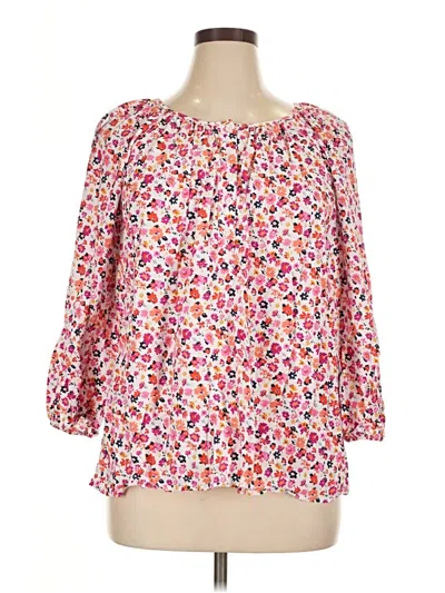 Pre-owned St. John's Bay 3/4 Sleeve Blouse In Pink