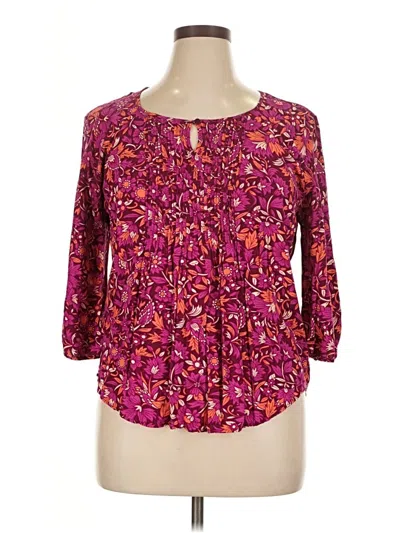 Pre-owned St. John's Bay 3/4 Sleeve Blouse In Pink