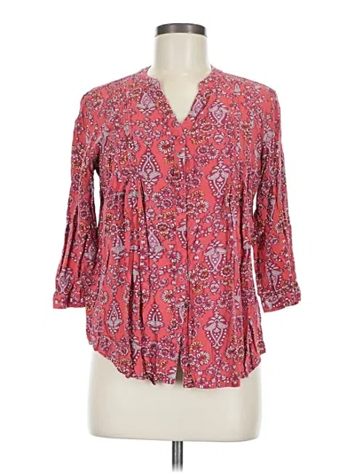 Pre-owned St. John's Bay 3/4 Sleeve Blouse In Pink