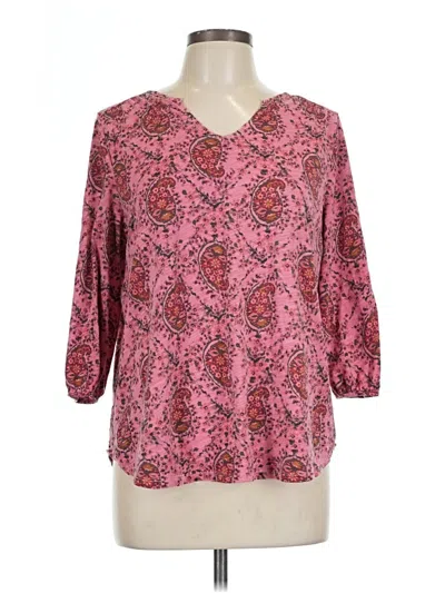 Pre-owned St. John's Bay 3/4 Sleeve Blouse In Pink
