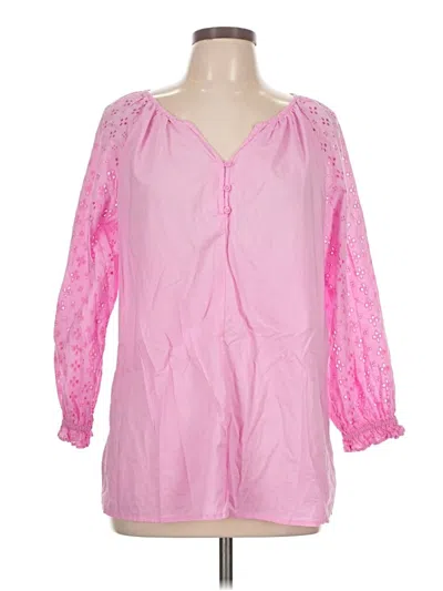 Pre-owned St. John's Bay 3/4 Sleeve Blouse In Pink