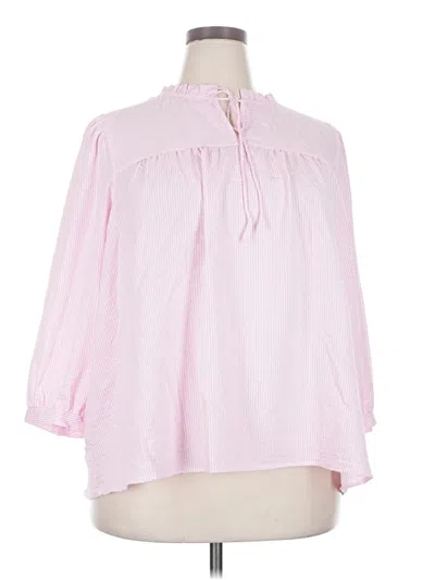 Pre-owned St. John's Bay 3/4 Sleeve Blouse In Pink