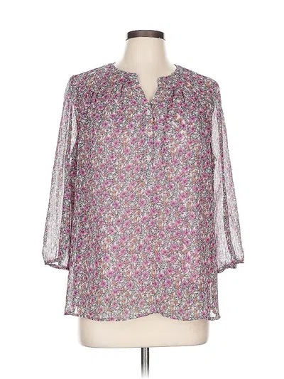 Pre-owned St. John's Bay 3/4 Sleeve Blouse In Purple