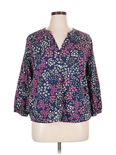 Pre-owned St. John's Bay 3/4 Sleeve Blouse In Purple