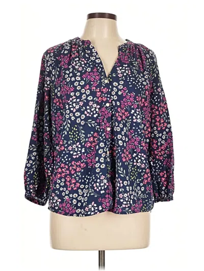 Pre-owned St. John's Bay 3/4 Sleeve Blouse In Purple