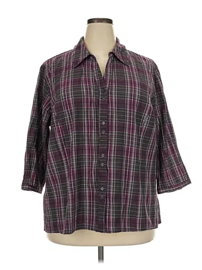 Pre-owned St. John's Bay 3/4 Sleeve Blouse In Purple