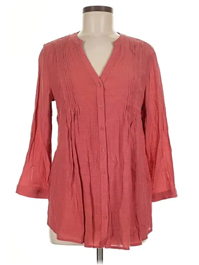 Pre-owned St. John's Bay 3/4 Sleeve Blouse In Red