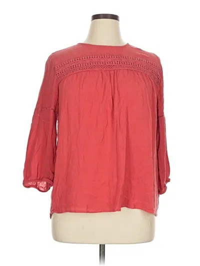Pre-owned St. John's Bay 3/4 Sleeve Blouse In Red