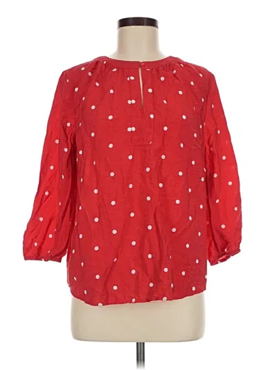 Pre-owned St. John's Bay 3/4 Sleeve Blouse In Red