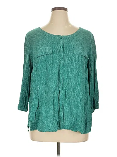 Pre-owned St. John's Bay 3/4 Sleeve Blouse In Teal