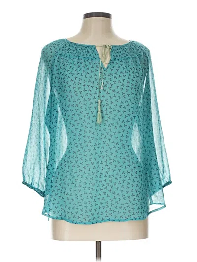 Pre-owned St. John's Bay 3/4 Sleeve Blouse In Teal