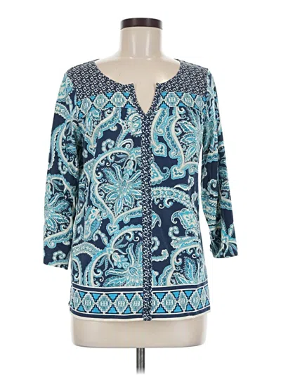 Pre-owned St. John's Bay 3/4 Sleeve Blouse In Teal