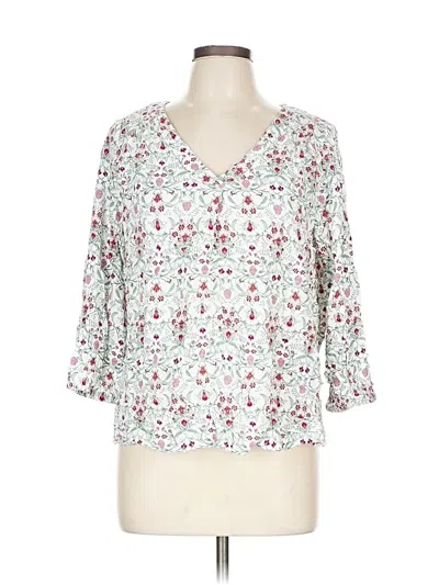 Pre-owned St. John's Bay 3/4 Sleeve Blouse In White