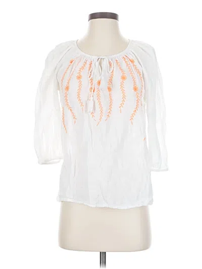 Pre-owned St. John's Bay 3/4 Sleeve Blouse In White