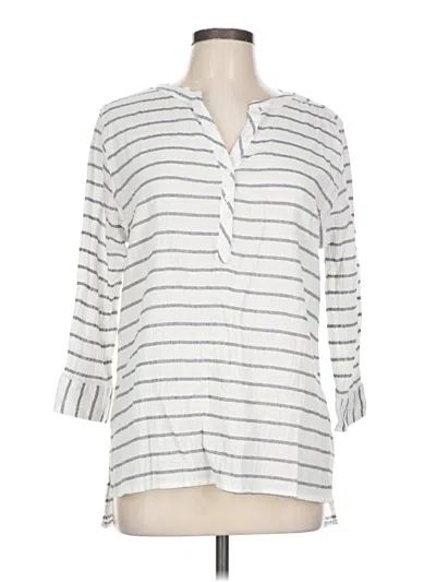 Pre-owned St. John's Bay 3/4 Sleeve Blouse In White