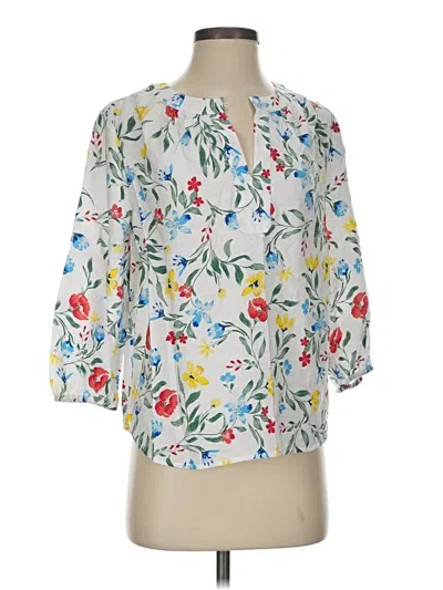 Pre-owned St. John's Bay 3/4 Sleeve Blouse In White