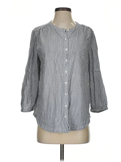 Pre-owned St. John's Bay 3/4 Sleeve Button Down Shirt In Gray