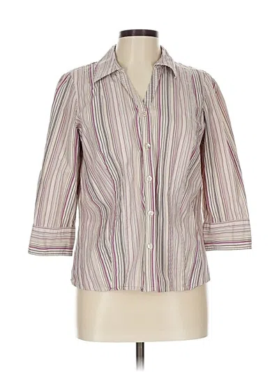 Pre-owned St. John's Bay 3/4 Sleeve Button Down Shirt In Pink