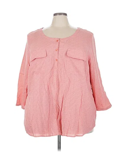 St. John's Bay 3/4 Sleeve Button Down Shirt In Pink