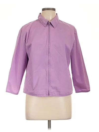 Pre-owned St. John's Bay 3/4 Sleeve Button Down Shirt In Purple