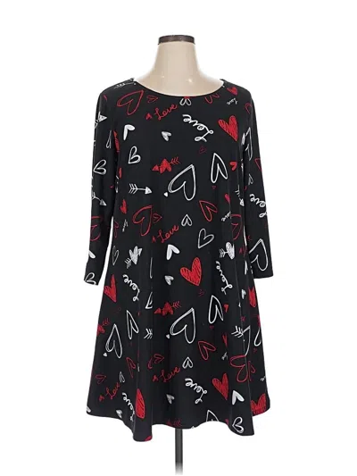 Pre-owned St. John's Bay 3/4 Sleeve T-shirt In Black