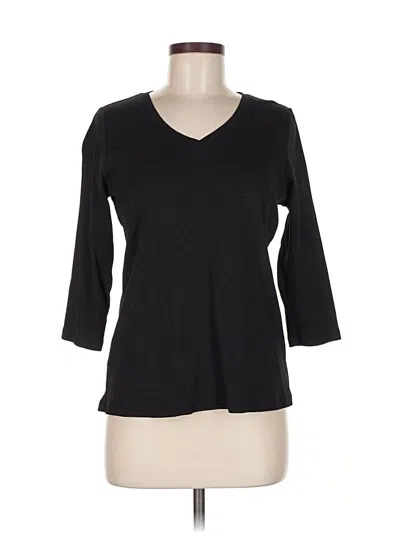 Pre-owned St. John's Bay 3/4 Sleeve T-shirt In Black