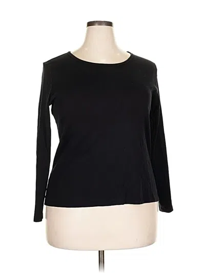 Pre-owned St. John's Bay 3/4 Sleeve T-shirt In Black