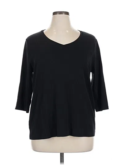 Pre-owned St. John's Bay 3/4 Sleeve T-shirt In Black