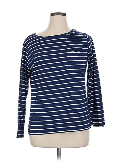 Pre-owned St. John's Bay 3/4 Sleeve T-shirt In Blue