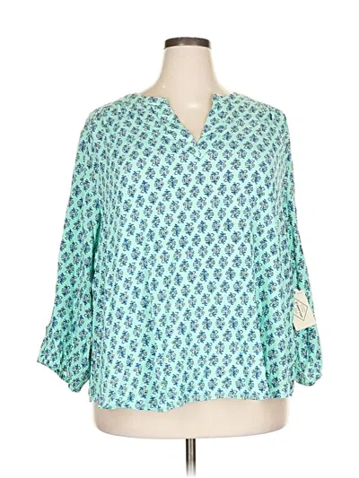 St. John's Bay 3/4 Sleeve T-shirt In Blue