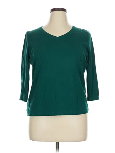 Pre-owned St. John's Bay 3/4 Sleeve T-shirt In Blue