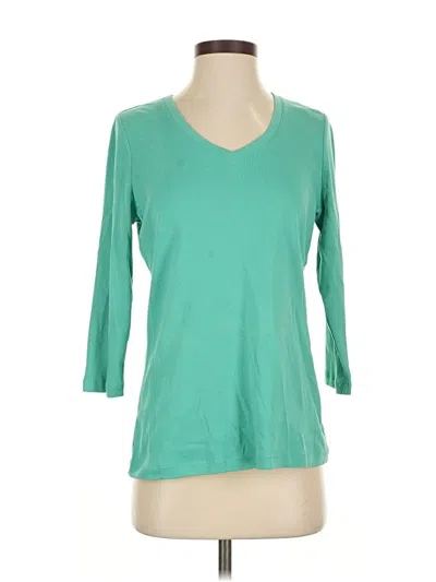 Pre-owned St. John's Bay 3/4 Sleeve T-shirt In Green